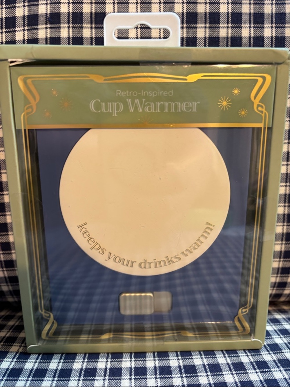 Retro-Inspired Cream Cup Warmer - Keeps Drinks Warm